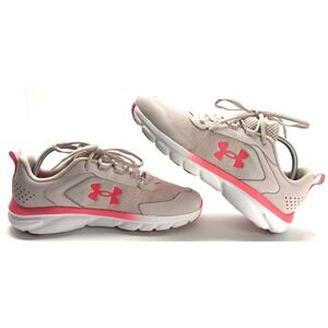 Under Armour GS Assert 9 Girls Running Shoes Pink/White 7Y (Women's 8.5)